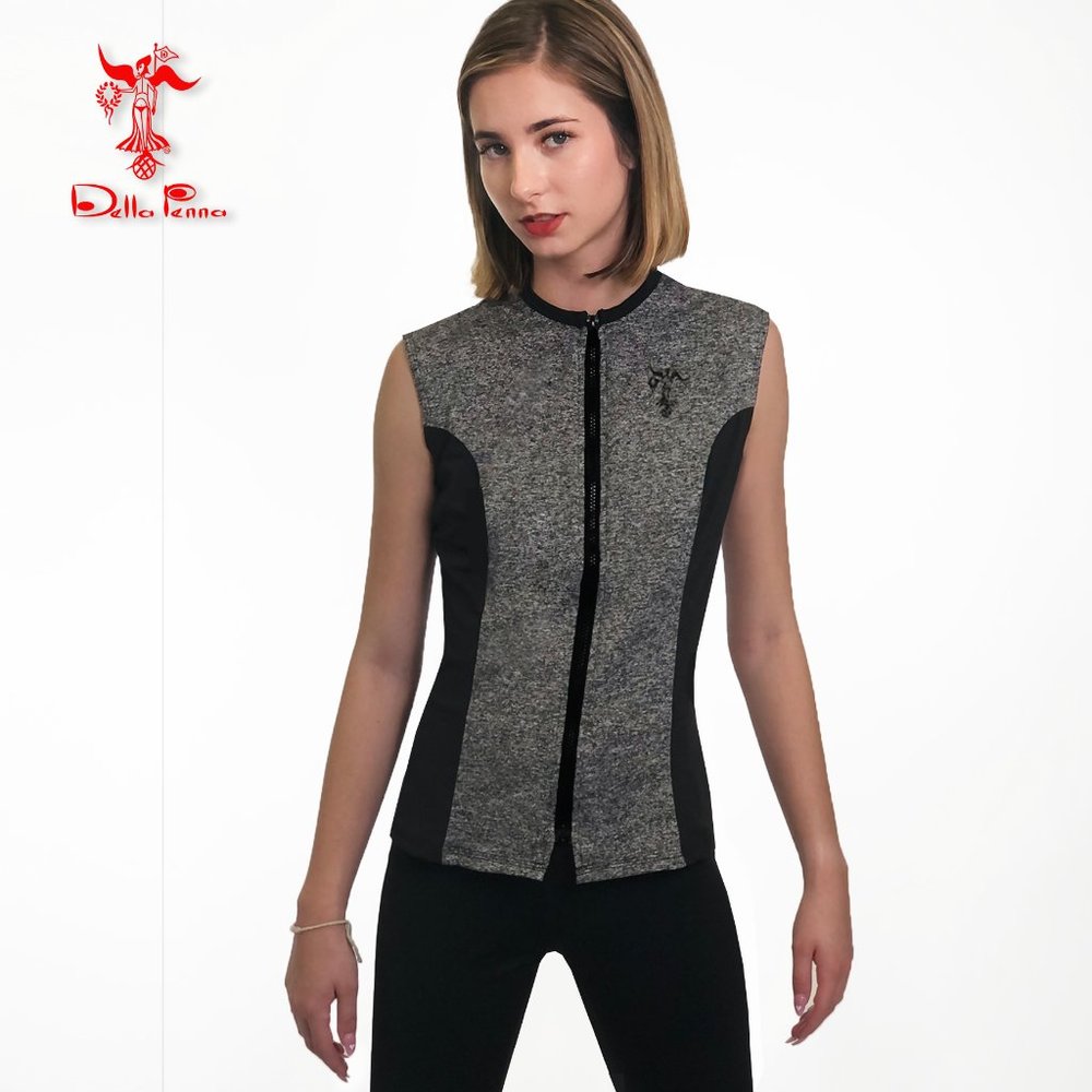 Della Penna Women's Heather Front Zipper Vest